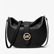 Michael Kors Black Faux Leather Hobo Bag